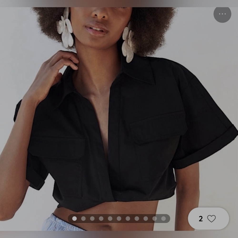 ZARA SHORT SLEEVE BLOUSE TOP M NEW, no tag